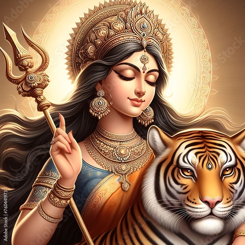 Goddess Durga Navratri Illustration photo