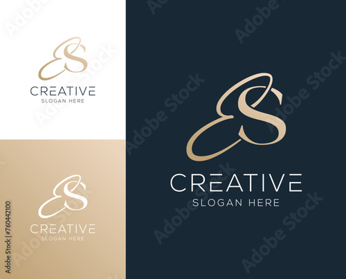 Initial letter ES SE logo design vector illustration