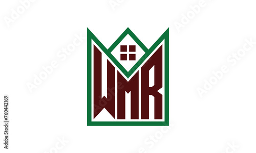 WMR initial letter real estate builders logo design vector. construction, housing, home marker, property, building, apartment, flat, compartment, business, corporate, house rent, rental, commercial photo