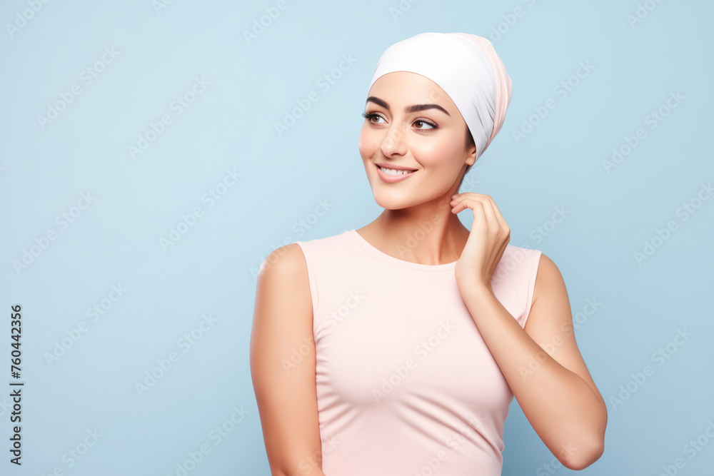 Graceful lady wearing pale headscarf and white turtleneck, exuding sophistication and warmth, happy muslim, Iran woman. Graceful lady wearing pale headscarf and white turtleneck, exuding sophistication and warmth, happy muslim, Iran woman.