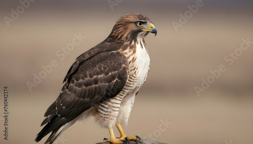 A Hawk With Its Feathers Ruffled By The Wind