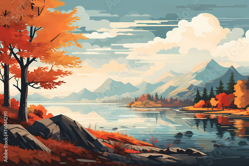 autumn landscape illustration