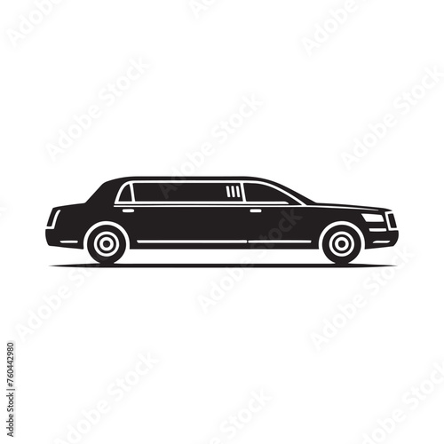 Luxury Rides: Limousine Silhouette Vector for Elegant Transport Designs and VIP-themed Projects, Limousine illustration.