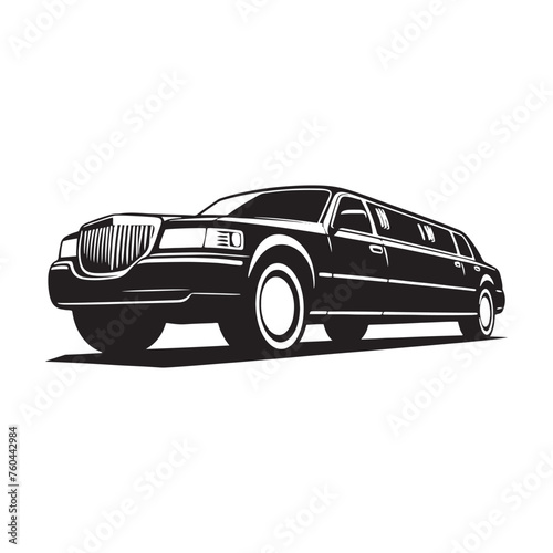 Luxury Rides: Limousine Silhouette Vector for Elegant Transport Designs and VIP-themed Projects, Limousine illustration.
