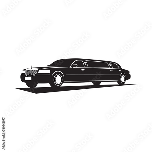 Luxury Rides: Limousine Silhouette Vector for Elegant Transport Designs and VIP-themed Projects, Limousine illustration.