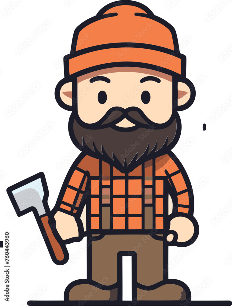 Majestic Lumberjack in a Forest Setting Vector Illustration
