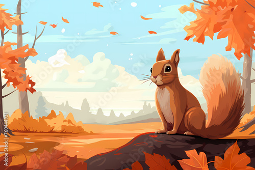 autumn landscape illustration