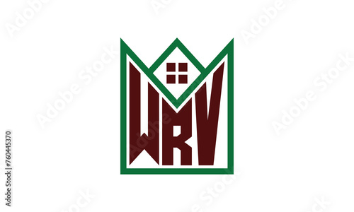 WRV initial letter real estate builders logo design vector. construction, housing, home marker, property, building, apartment, flat, compartment, business, corporate, house rent, rental, commercial photo