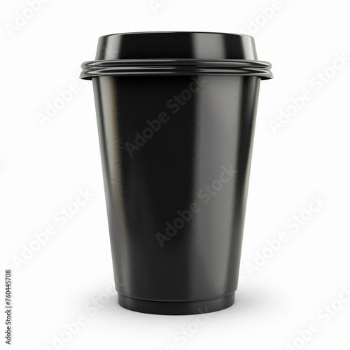 Blank take away black coffee cup isolated on white background