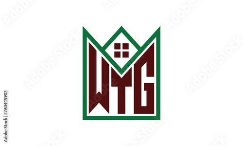 WTG initial letter real estate builders logo design vector. construction, housing, home marker, property, building, apartment, flat, compartment, business, corporate, house rent, rental, commercial photo