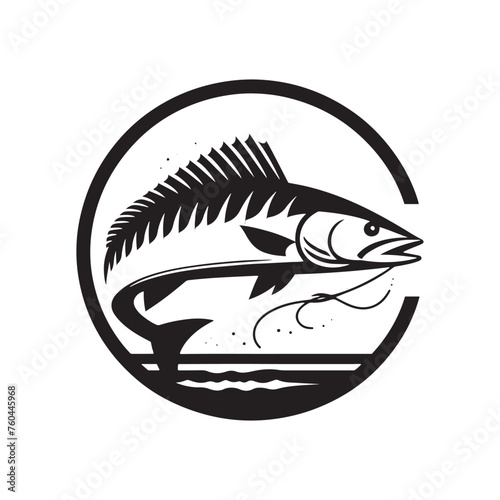 Silver Kings: Tarpon Silhouette Vector for Fishing Designs and Coastal-themed Projects, Tarpon illustration vector.