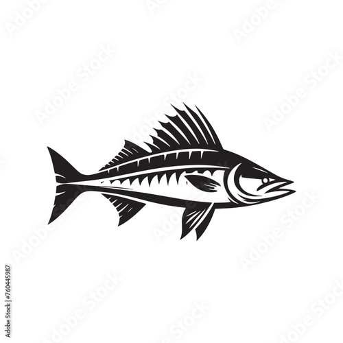Silver Kings: Tarpon Silhouette Vector for Fishing Designs and Coastal-themed Projects, Tarpon illustration vector.