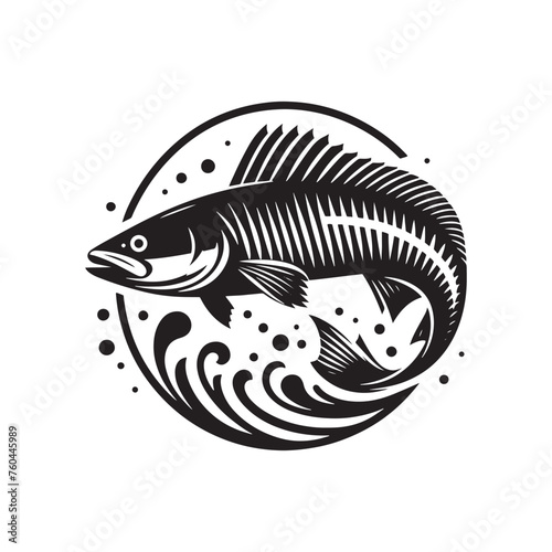 Silver Kings: Tarpon Silhouette Vector for Fishing Designs and Coastal-themed Projects, Tarpon illustration vector.