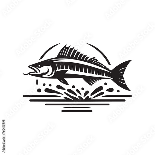 Silver Kings: Tarpon Silhouette Vector for Fishing Designs and Coastal-themed Projects, Tarpon illustration vector.