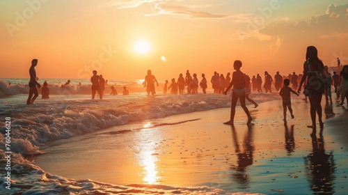 beach activities, beach life, summer, beach, water, people, copy space, 16:9