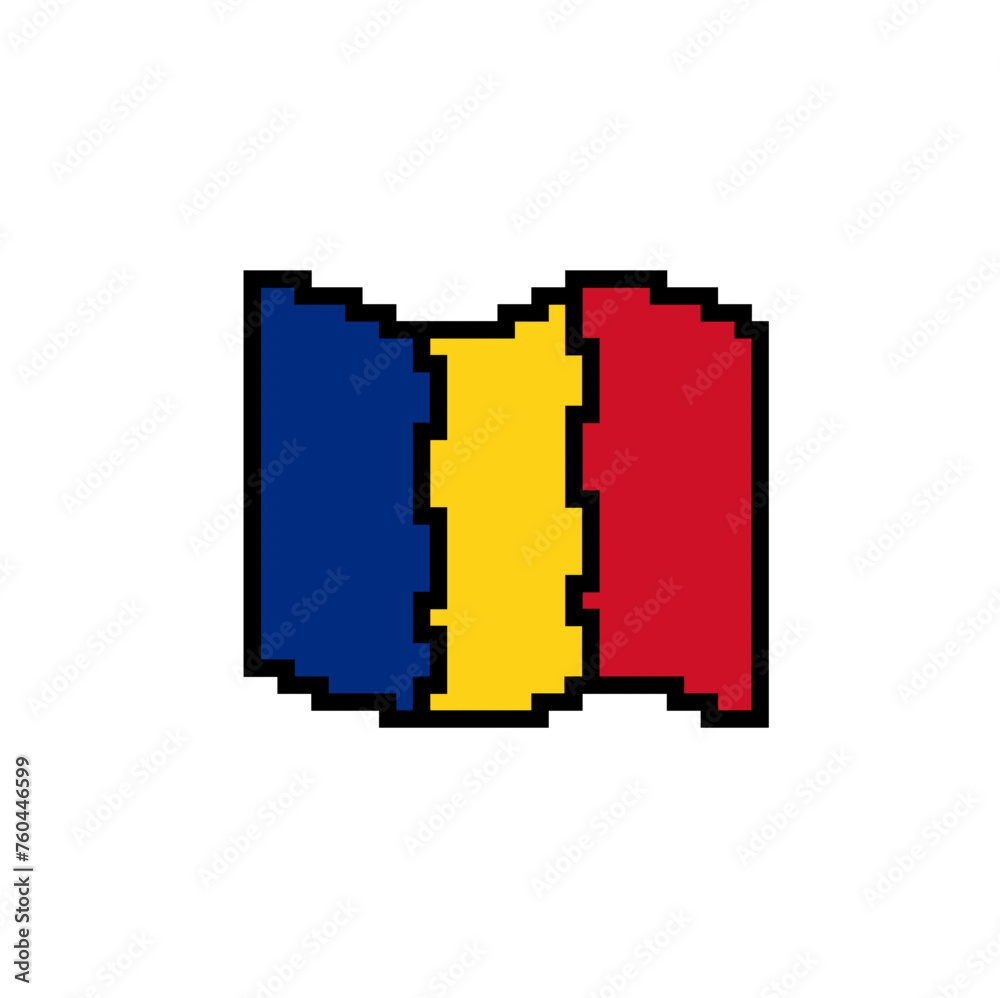 Pixel Art Romania Flag