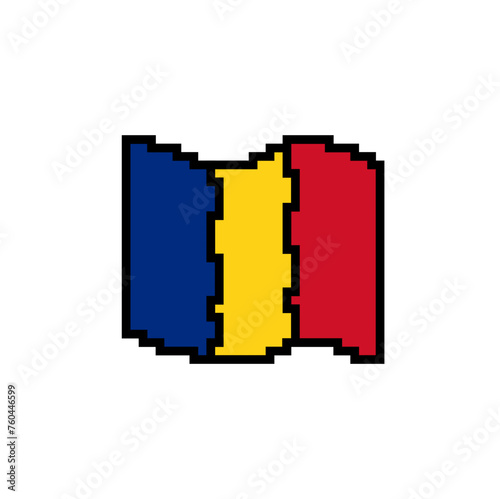 Pixel Art Romania Flag photo