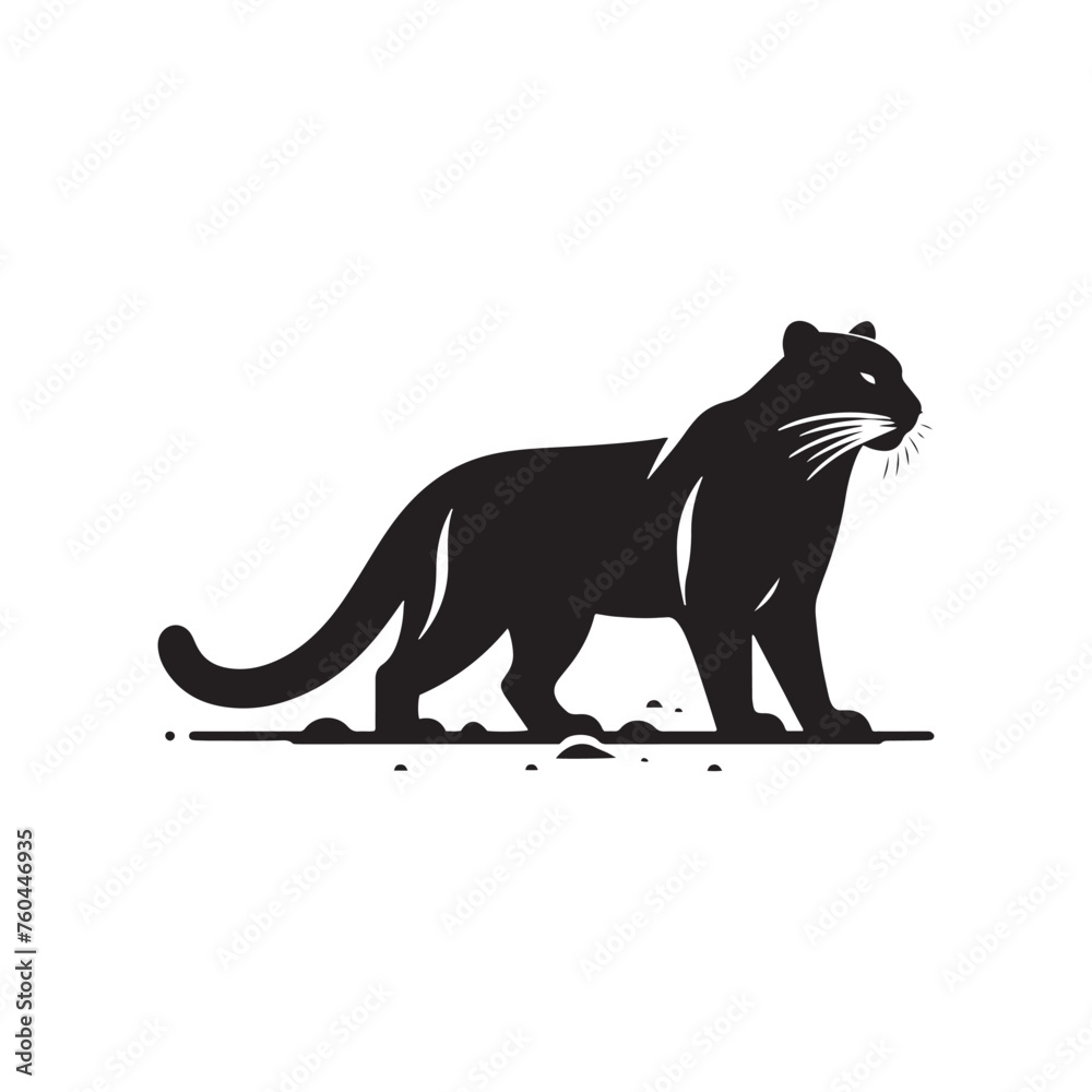 Ghost of the Bush: Tasmanian Tiger Silhouette Vectorfor Wildlife Designs and Australian-themed Projects, Tasmanian Tiger Illustration.