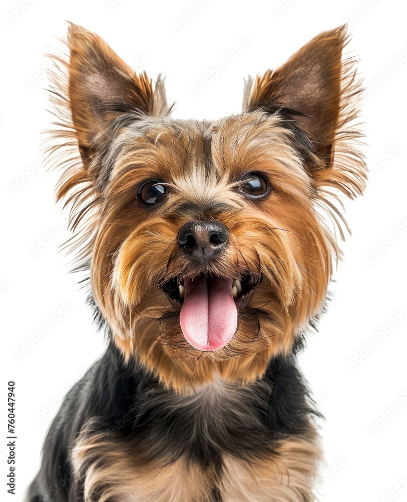 Joyful Yorkshire Terrier Delights with a Playful Tongue-Out Pose - Generative AI