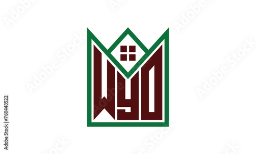 WYO initial letter real estate builders logo design vector. construction, housing, home marker, property, building, apartment, flat, compartment, business, corporate, house rent, rental, commercial photo