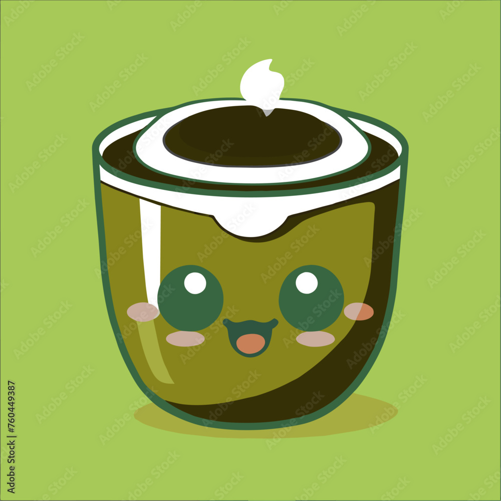 Cute cartoon coffee cup with a happy face and big eyes. Cute cartoon coffee cup with a happy face and big eyes.