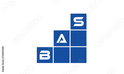 BAS initial letter financial logo design vector template. economics, growth, meter, range, profit, loan, graph, finance, benefits, economic, increase, arrow up, grade, grew up, topper, company, scale