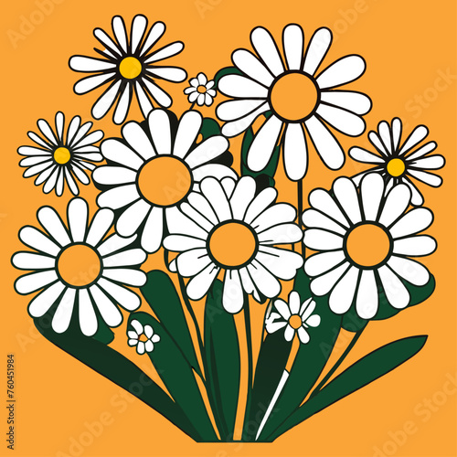 trend flowers daisy simple Design illustration