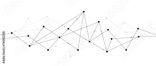 Abstract polygon structure network technology connect lines and dots background template.