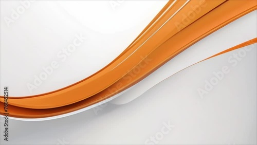 Video, abstract background. Orange curved lines  on a white background. Background for advertising. AI generative.