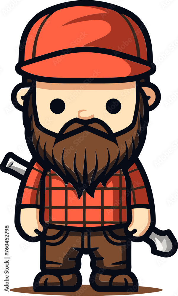 Tough Lumberjack Carrying Logs in the Wild Woods Vector