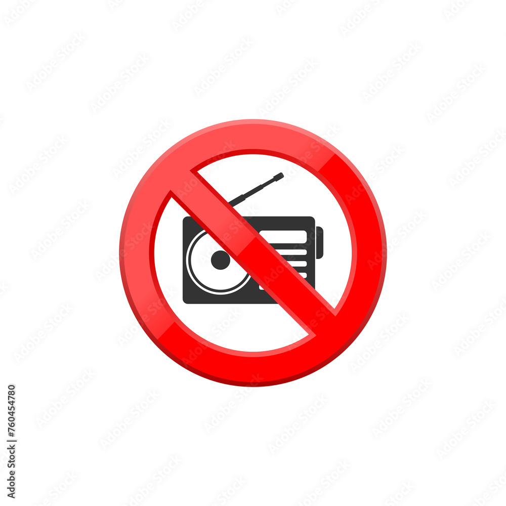 No radio and music sign icon isolated on transparent background No radio and music sign icon isolated on transparent background