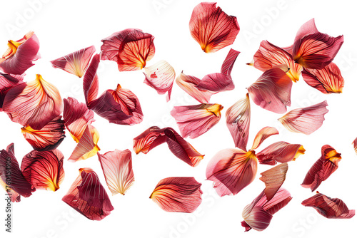 Red Rose Petals on Background Floral Pattern