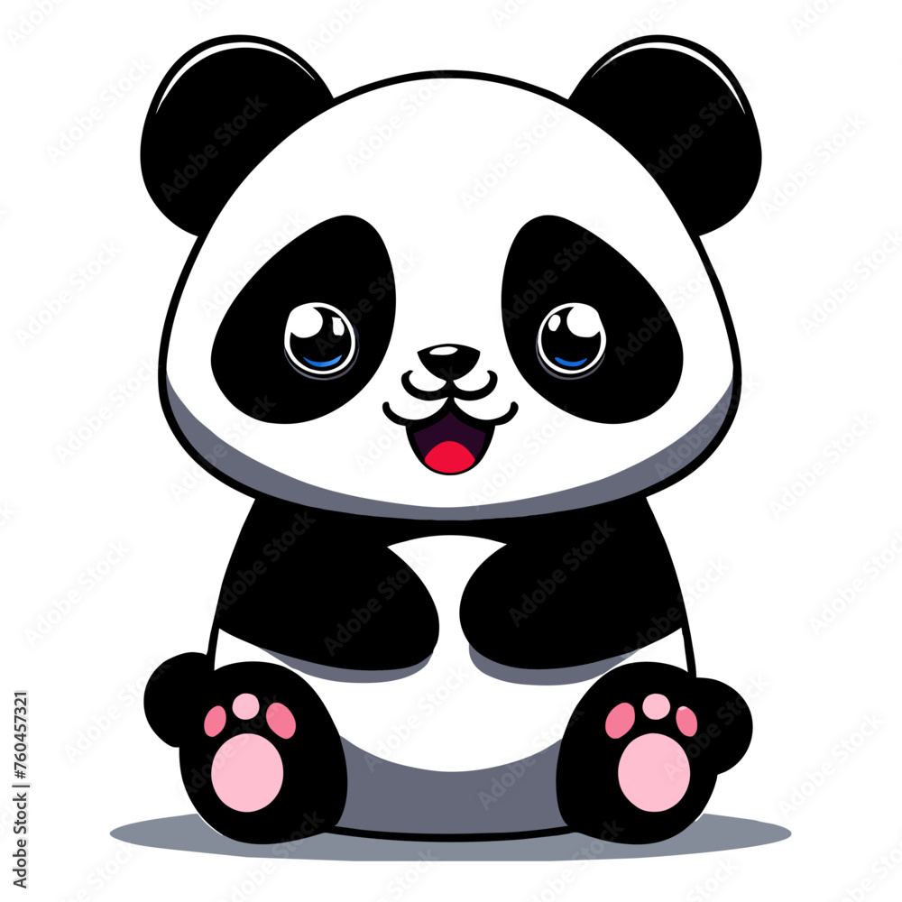 Fototapeta premium trend panda cute simple Design illustration