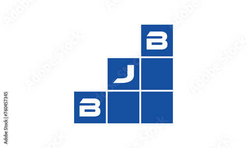 BJB initial letter financial logo design vector template. economics, growth, meter, range, profit, loan, graph, finance, benefits, economic, increase, arrow up, grade, grew up, topper, company, scale photo