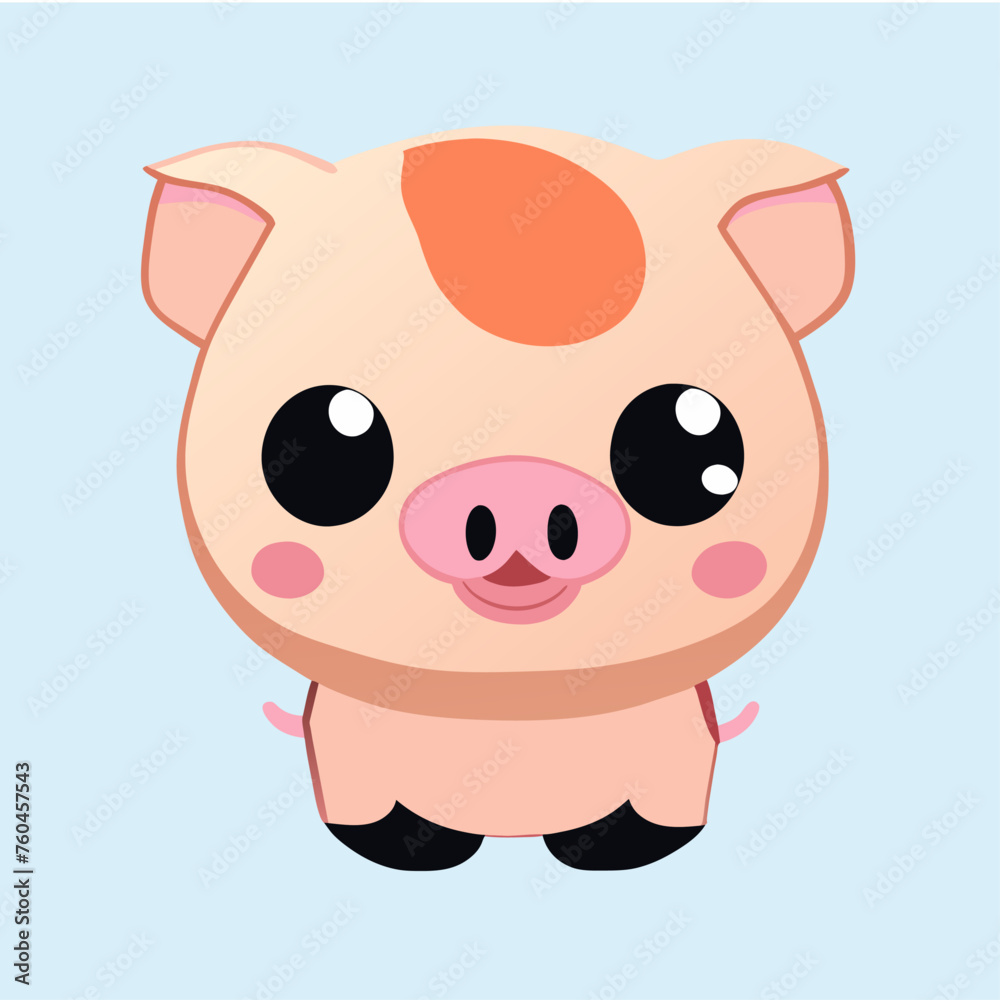 Fototapeta premium trend pig simple Design illustration