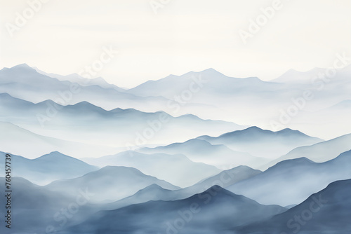 Ethereal Mountain Silhouettes