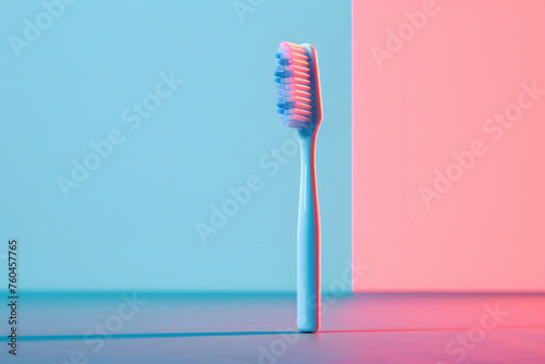 Farbenfrohe Zahnpflege  Zahnb  rste und Zahnpasta vor einem lebendigen Hintergrund