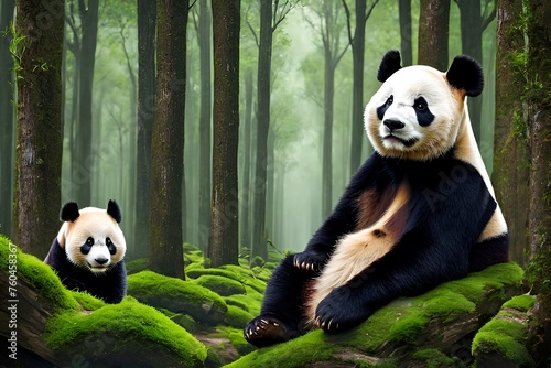 giant panda bear. generative ai
