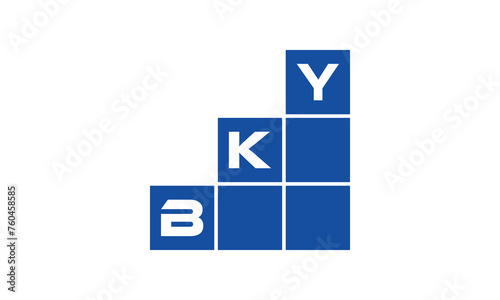 BKY initial letter financial logo design vector template. economics, growth, meter, range, profit, loan, graph, finance, benefits, economic, increase, arrow up, grade, grew up, topper, company, scale photo