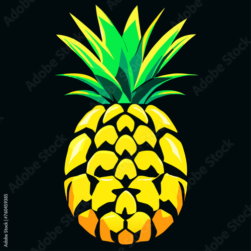 trend pineapple fruit simple Design illustration