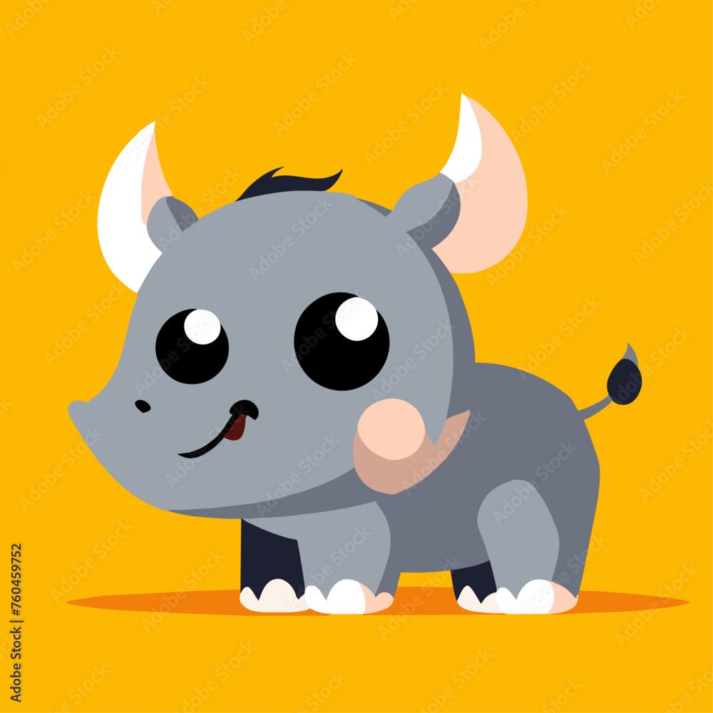 Fototapeta premium trend rhinoceros simple Design illustration
