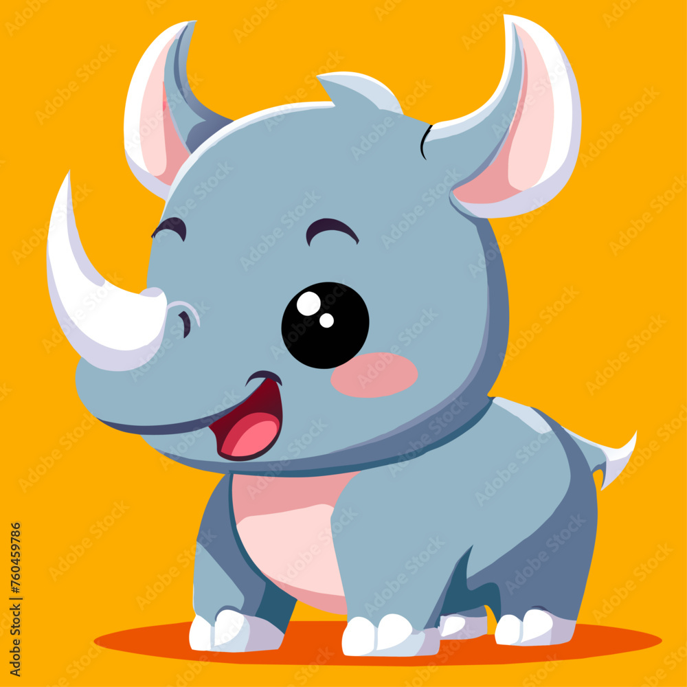 Fototapeta premium trend rhinoceros simple Design illustration