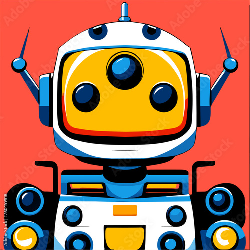 trend robots cartoons simple Design illustration
