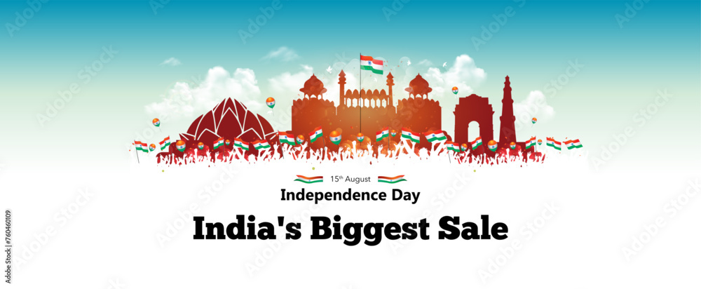 Red Fort background for 15 August India independence day concept.