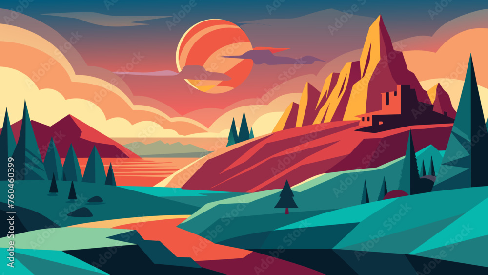 landscape abstract and svg file