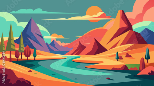 landscape abstract and svg file