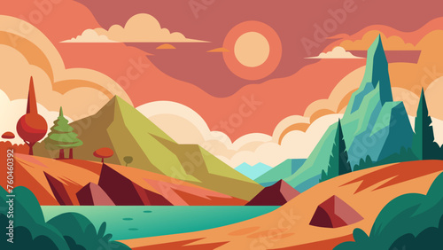 landscape abstract and svg file