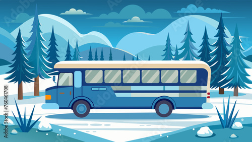 winter bus background and svg file
