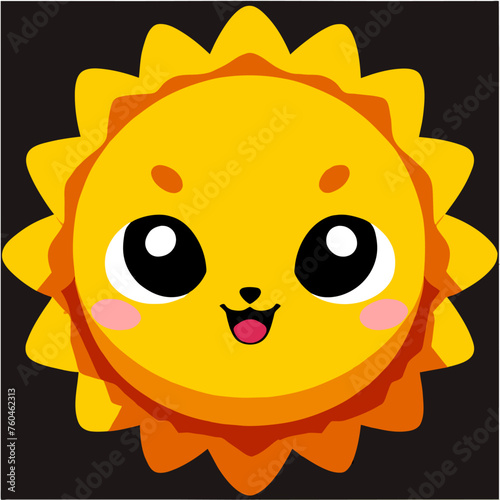 trend sun cartoon simple Design illustration