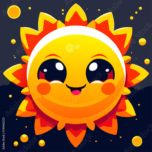 trend sun cartoon simple Design illustration